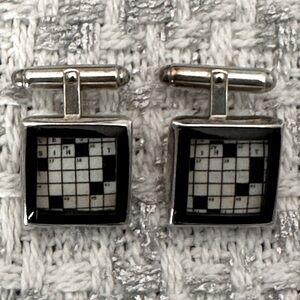 Stunning Vintage Cecelia Crossword Puzzle Cuff Links